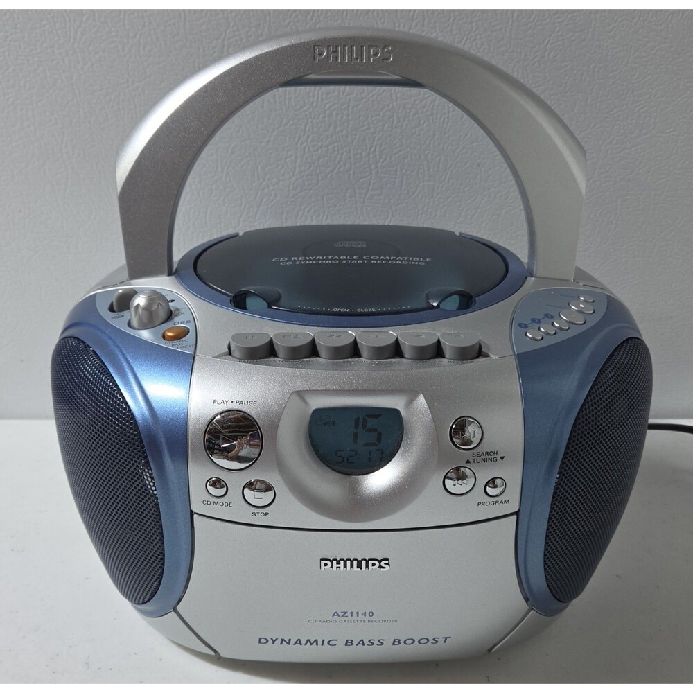 Philips Digital Tuner CD Radio Cassette Recorder NIB AZ1140 NEW